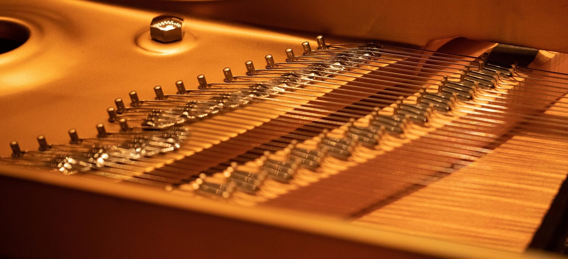 Piano Tuning Hero Image - Inside of Piano (Iron Plate)